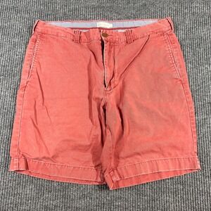 J. Crew Shorts Men's 36 Chino Red Flat Front Casual Summer Preppy